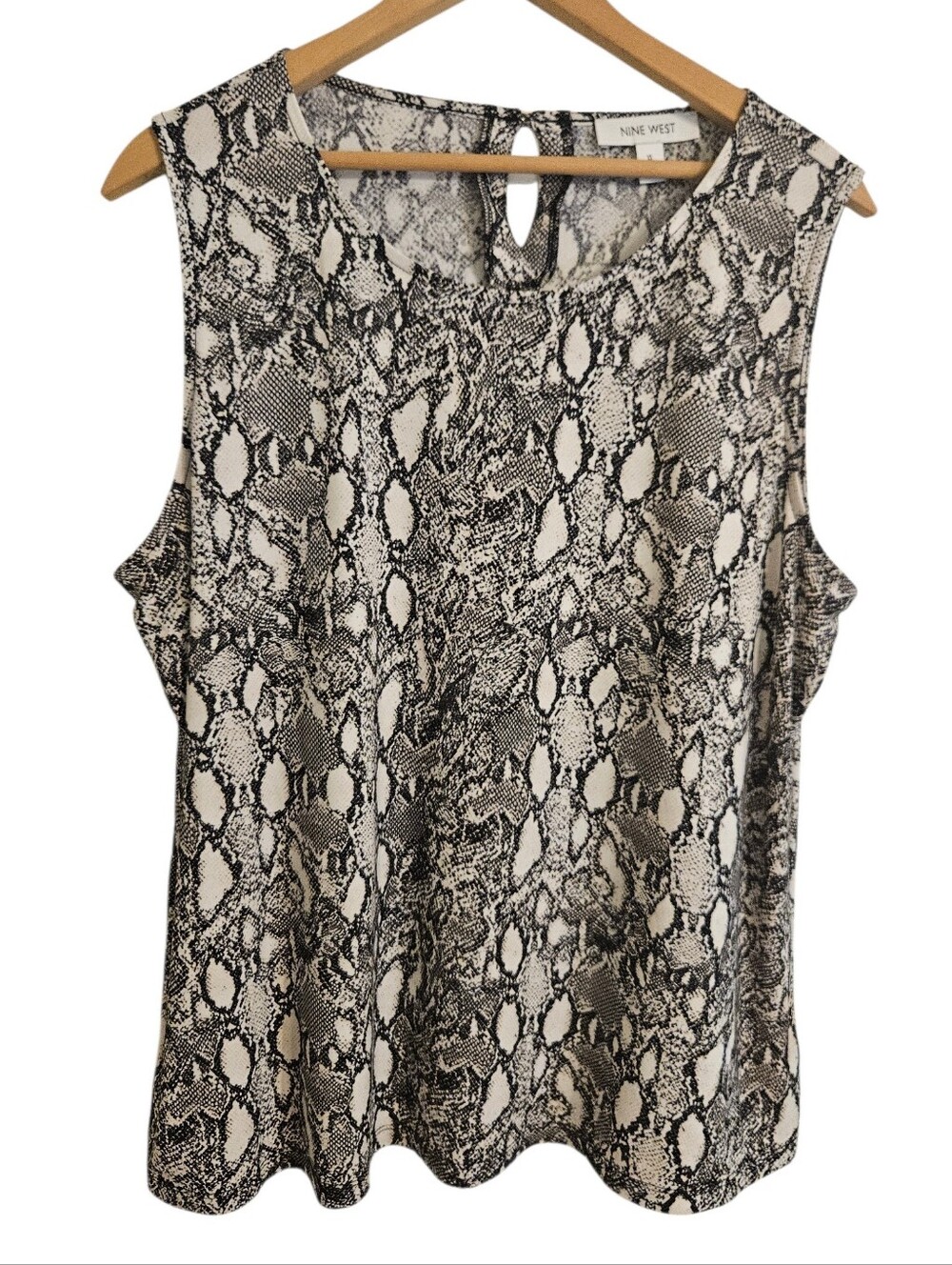 Nine West Snake Print Sleeveless Top Sz XL